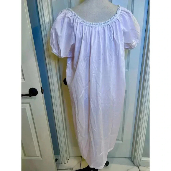 Vintage Sears MCM pink puff sleeve lace long nightgown size large - Picture 4 of 10